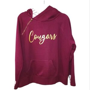 Cougars Maroon Hoodie with Gold Lettering